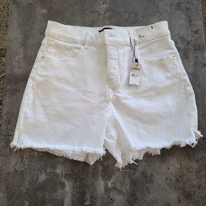 Express High Waist White denim stretch Shorts